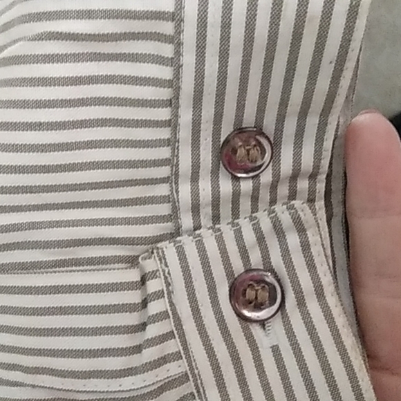 90's VINTAGE Bobbie Brooks Pinstripe Cowboy Boot Country Western Blouse - Picture 6 of 9